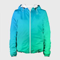 Женская куртка Бирюзовый градиент В небольшую клеточку