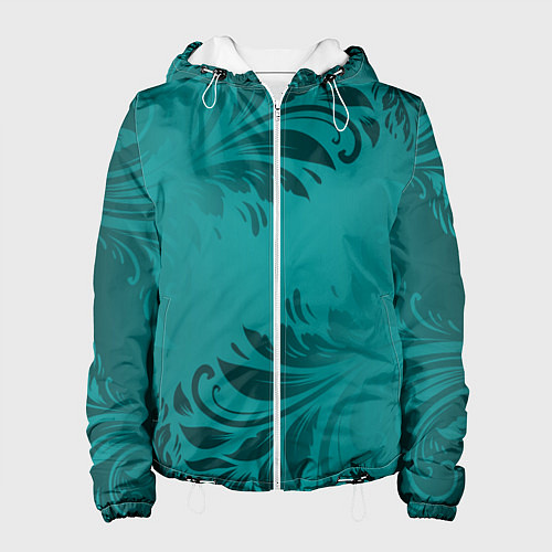 Женская куртка Малахитовые листья / 3D-Белый – фото 1