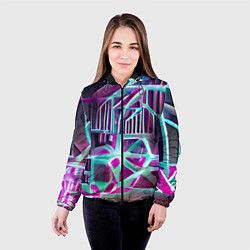 Куртка с капюшоном женская Неоновая трубка, цвет: 3D-черный — фото 2