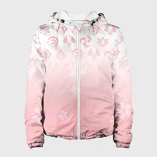 Женская куртка ГЕНШИН ИМПАКТ ЯПОНИЯ САКУРА ЦВЕТОК / 3D-Белый – фото 1