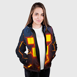 Куртка с капюшоном женская ОГНЕННЫЙ КРИПЕР 3D ПЛИТЫ FIRE CREEPER, цвет: 3D-черный — фото 2