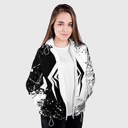 Куртка с капюшоном женская WARFRAME STALKER BLACK WHITE СТАЛКЕР, цвет: 3D-белый — фото 2