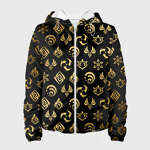 Женская куртка GOLDEN GENSHIN IMPACT PATTERN ЗОЛОТО ГЕНШИН ИМПАКТ / 3D-Белый – фото 1