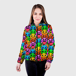 Куртка с капюшоном женская GEOMETRY DASH LEVELS SMILE, цвет: 3D-черный — фото 2