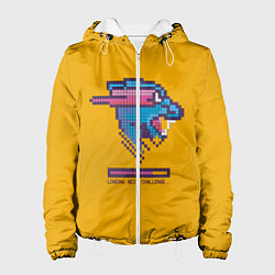 Куртка с капюшоном женская Mr Beast Pixel Art, цвет: 3D-белый