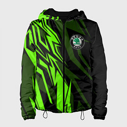 Куртка с капюшоном женская Skoda Узор, цвет: 3D-черный