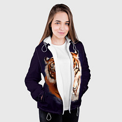 Куртка с капюшоном женская Грозный Тигр Символ 2022 Года Tiger Beast, цвет: 3D-белый — фото 2