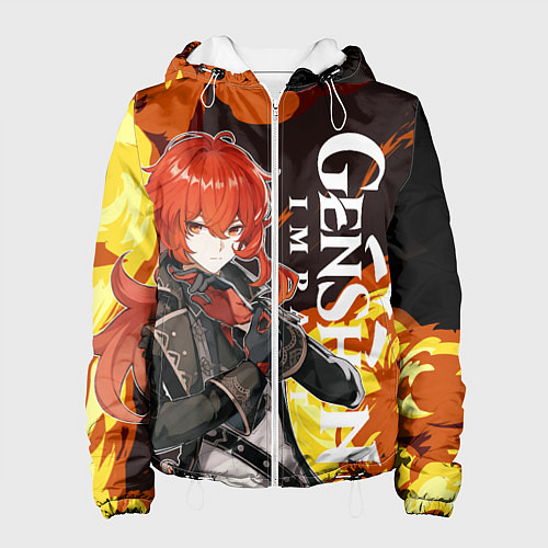 Женская куртка ДИЛЮК ПИРО ВЗРЫВ DILUC / 3D-Белый – фото 1