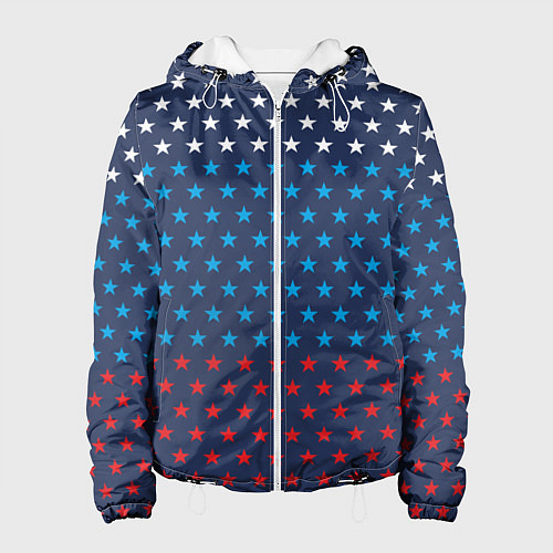 Женская куртка Флаг в звездах / 3D-Белый – фото 1