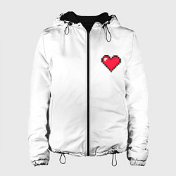 Куртка с капюшоном женская Сердце из minecraft, цвет: 3D-черный