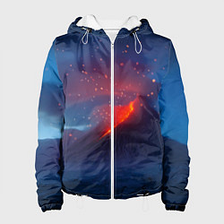 Женская куртка Извержение вулкана ночью