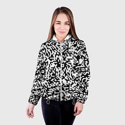 Куртка с капюшоном женская Стиль QR код, цвет: 3D-белый — фото 2