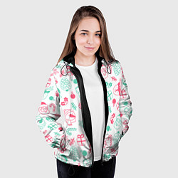 Куртка с капюшоном женская Новогодние сказания, цвет: 3D-черный — фото 2