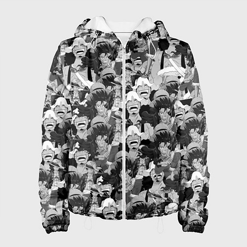 Женская куртка Манки Д Луффи, One Piece ЧБ / 3D-Белый – фото 1