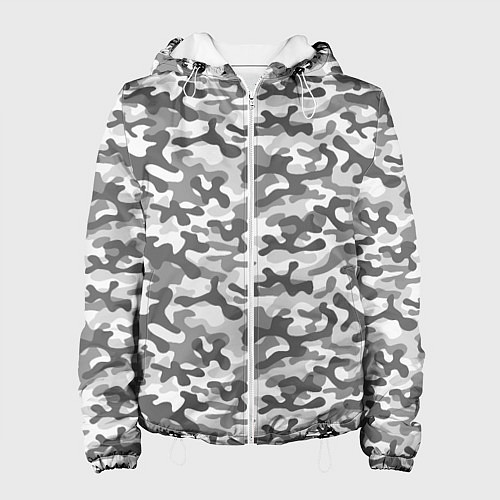 Женская куртка Серый Городской Камуфляж / 3D-Белый – фото 1