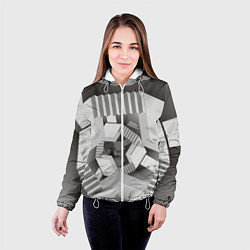Куртка с капюшоном женская Дробные размерности, цвет: 3D-белый — фото 2