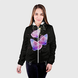 Куртка с капюшоном женская Butterflies Sky, цвет: 3D-белый — фото 2