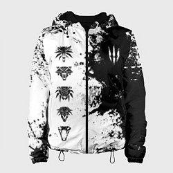 Куртка с капюшоном женская ШКОЛЫ И ЗНАКИ ВЕДЬМАКОВ, цвет: 3D-черный