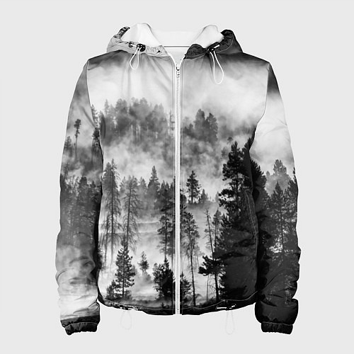 Женская куртка ТУМАННЫЙ ЛЕС - ТЕМНЫЙ ЛЕС / 3D-Белый – фото 1