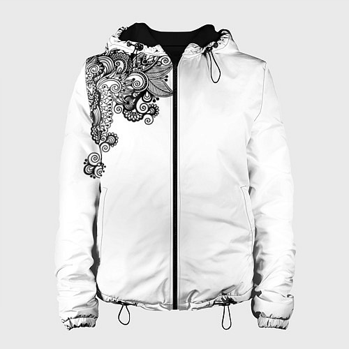 Женская куртка Черно Белые КруЖева / 3D-Черный – фото 1