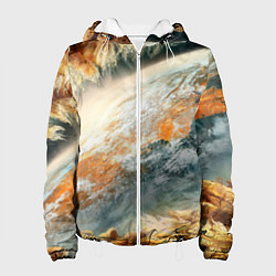 Куртка с капюшоном женская Песчаный Космос, цвет: 3D-белый