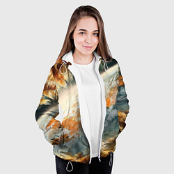 Куртка с капюшоном женская Песчаный Космос, цвет: 3D-белый — фото 2