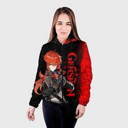 Куртка с капюшоном женская ДИЛЮК DILUC ГЕНШИН ИМПАКТ, цвет: 3D-черный — фото 2