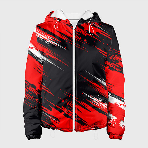 Женская куртка БЕЛО-КРАСНАЯ КРАСКА / 3D-Белый – фото 1