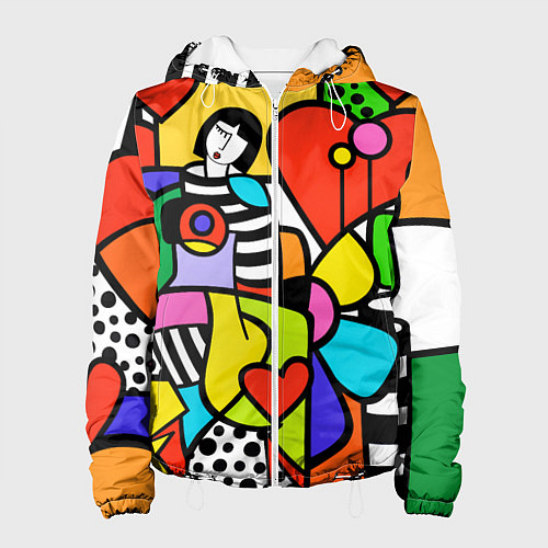 Женская куртка Romero Britto - valentines day / 3D-Белый – фото 1