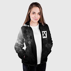Куртка с капюшоном женская МАЙНКРАФТ Графика, цвет: 3D-черный — фото 2