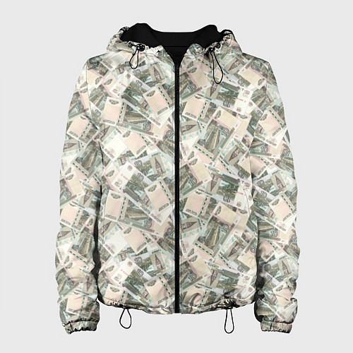 Женская куртка Банкноты 10 рублей / 3D-Черный – фото 1