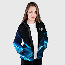 Куртка с капюшоном женская Ауди текстура, цвет: 3D-черный — фото 2