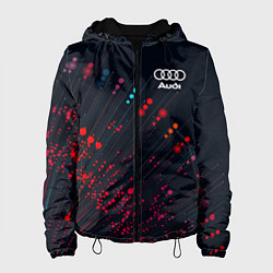 Куртка с капюшоном женская Audi капли красок, цвет: 3D-черный