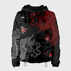 Женская куртка Китайский дракон Красно - Белый