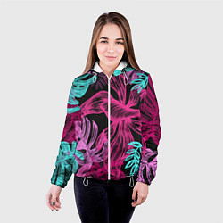 Куртка с капюшоном женская Папоротниковый неон, цвет: 3D-белый — фото 2