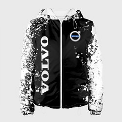 Куртка с капюшоном женская Volvo капли и брызги красок, цвет: 3D-белый
