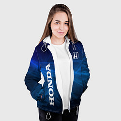 Куртка с капюшоном женская Honda - Blue, цвет: 3D-белый — фото 2