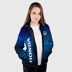 Куртка с капюшоном женская Honda - Blue, цвет: 3D-черный — фото 2