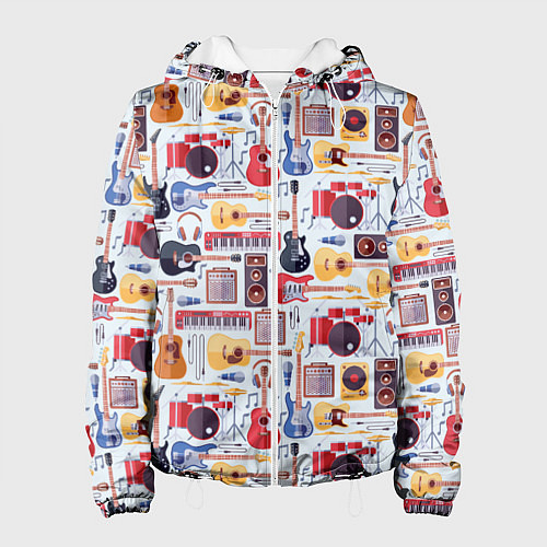 Женская куртка Рок Музыкант / 3D-Белый – фото 1
