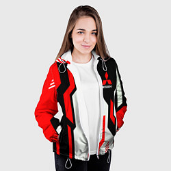 Куртка с капюшоном женская Mitsubishi Митсубиши Auto, цвет: 3D-белый — фото 2