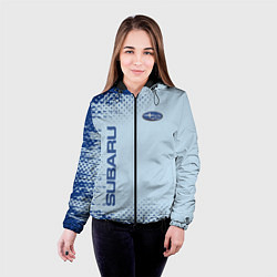 Куртка с капюшоном женская Subaru - Субару, цвет: 3D-черный — фото 2