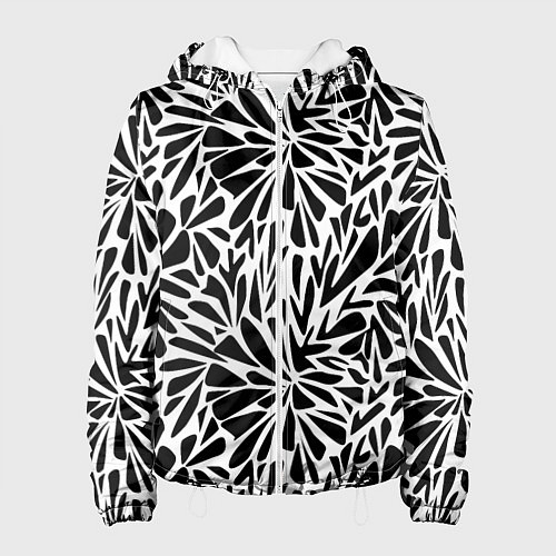 Женская куртка Черно белый абстрактный узор / 3D-Белый – фото 1
