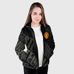 Куртка с капюшоном женская Manchester United , Манчестер Юнайтед, цвет: 3D-черный — фото 2