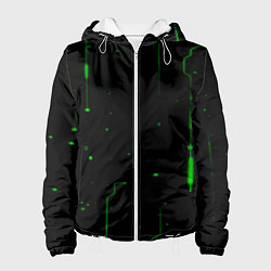 Куртка с капюшоном женская Neon Green Light, цвет: 3D-белый