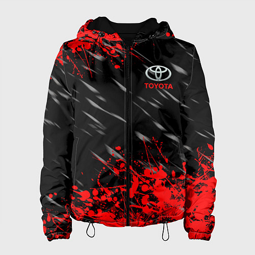 Женская куртка Toyota - Красные брызги / 3D-Черный – фото 1