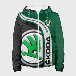 Куртка с капюшоном женская SKODA AUTO ШКОДА АВТО, цвет: 3D-белый