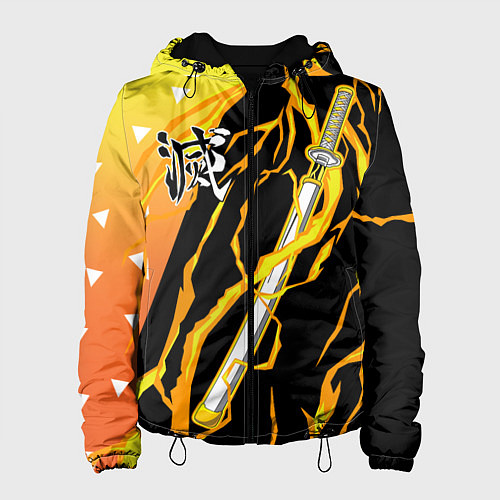 Женская куртка Kisatsutai - Zenitsu Agatsuma / 3D-Черный – фото 1