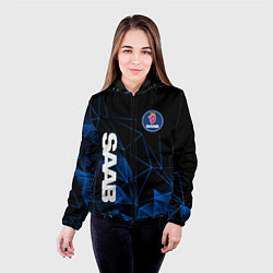 Куртка с капюшоном женская Сааб , Saab, цвет: 3D-черный — фото 2