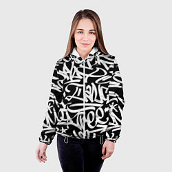 Куртка с капюшоном женская КРУТОЕ ГРАФФИТИ Я РЭПЕР, цвет: 3D-белый — фото 2