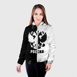 Куртка с капюшоном женская РОССИЯ чёрно-белое, цвет: 3D-белый — фото 2